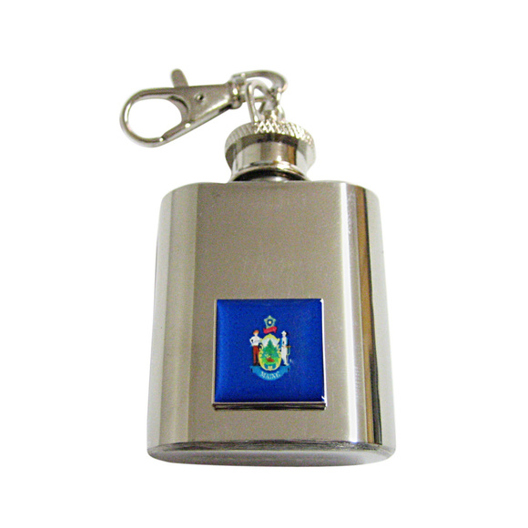 Maine State Flag Keychain Flask - Picture 1 of 1